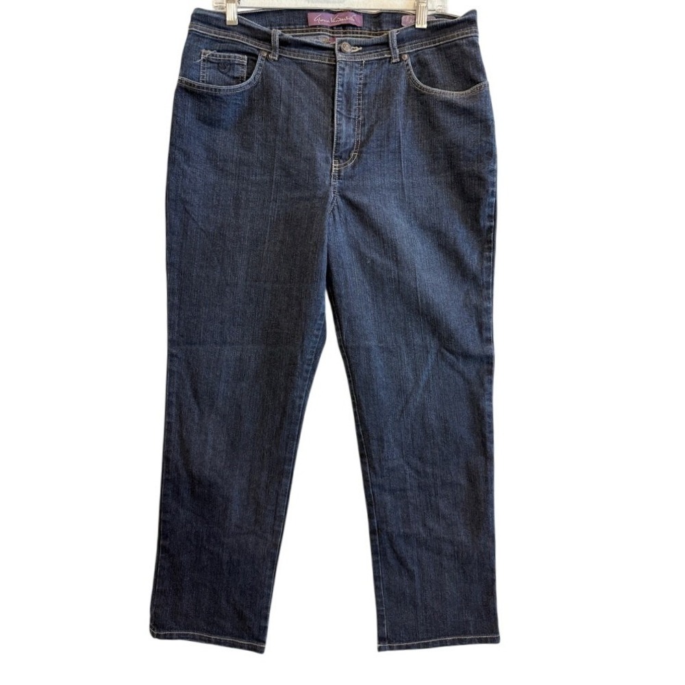 Gloria Vanderbilt Amanda Jeans Women 14P Blue High Rise Straight Leg Stretch